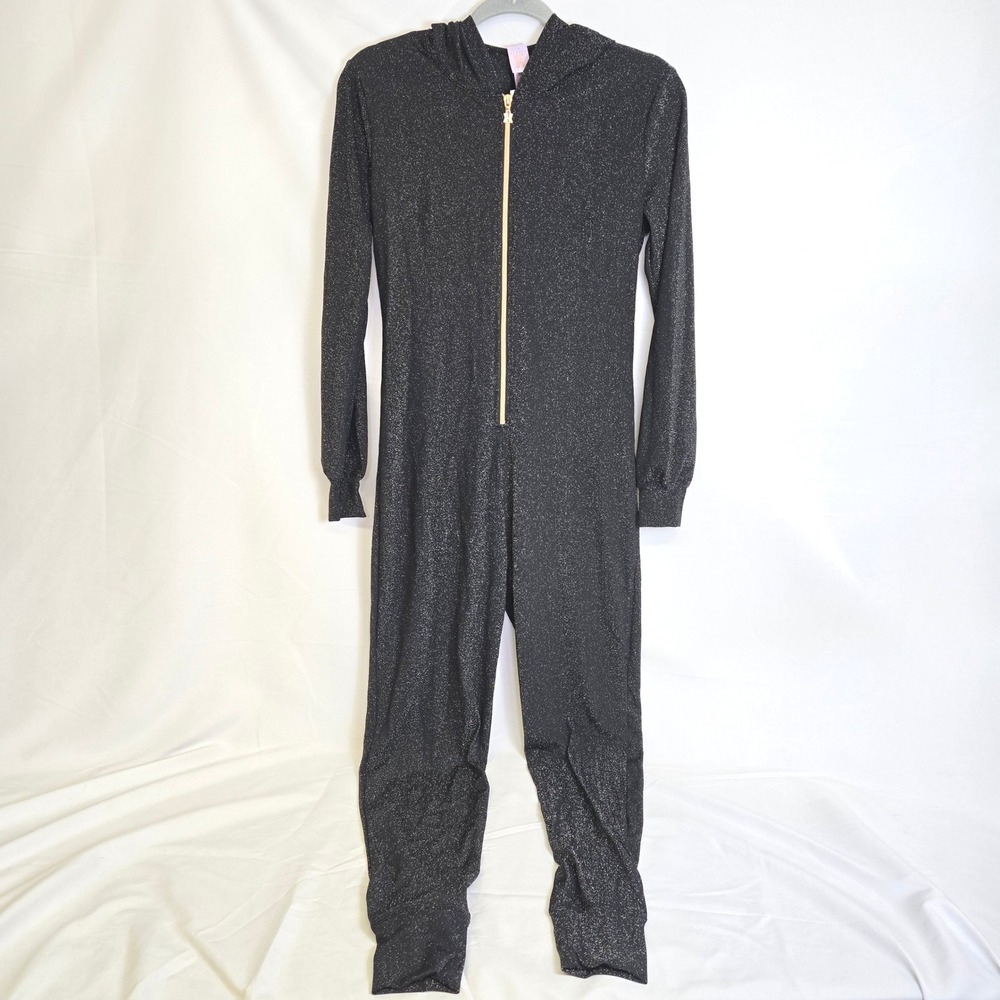 Savage X Fenty Sleep &‎ Shine Hooded Jumpsuit Sleepwear, Black Caviar, XS